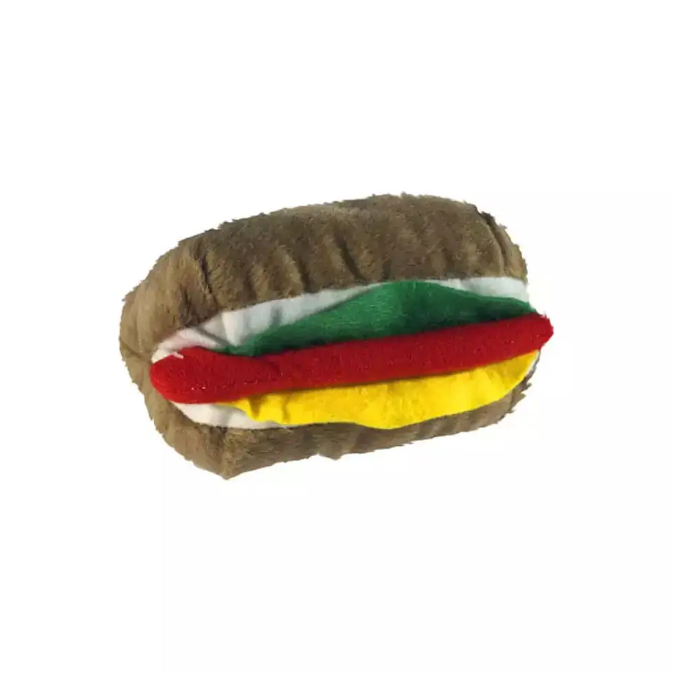 Brinquedo Chalesco Para Cães Pelúcia Hamburguer Colorido