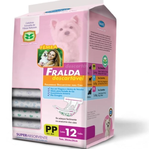 Fralda Descartavel Para Cães Pp 2 A 4kg Und.