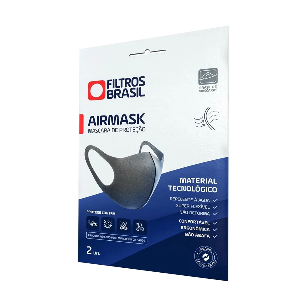 Mascara Facial Airmask Cinza Grafite C/2 M 1uni