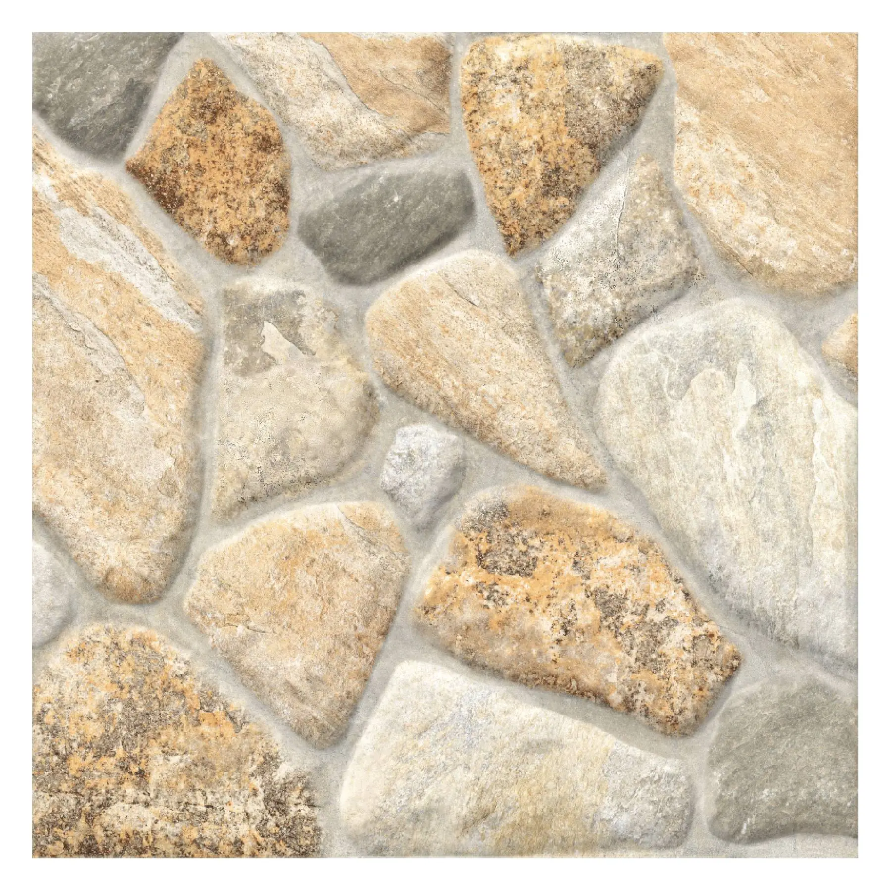 Piso Cerâmico Pedra Borda Arredondada Externo 50,8x50,8cm Quito Pisoforte