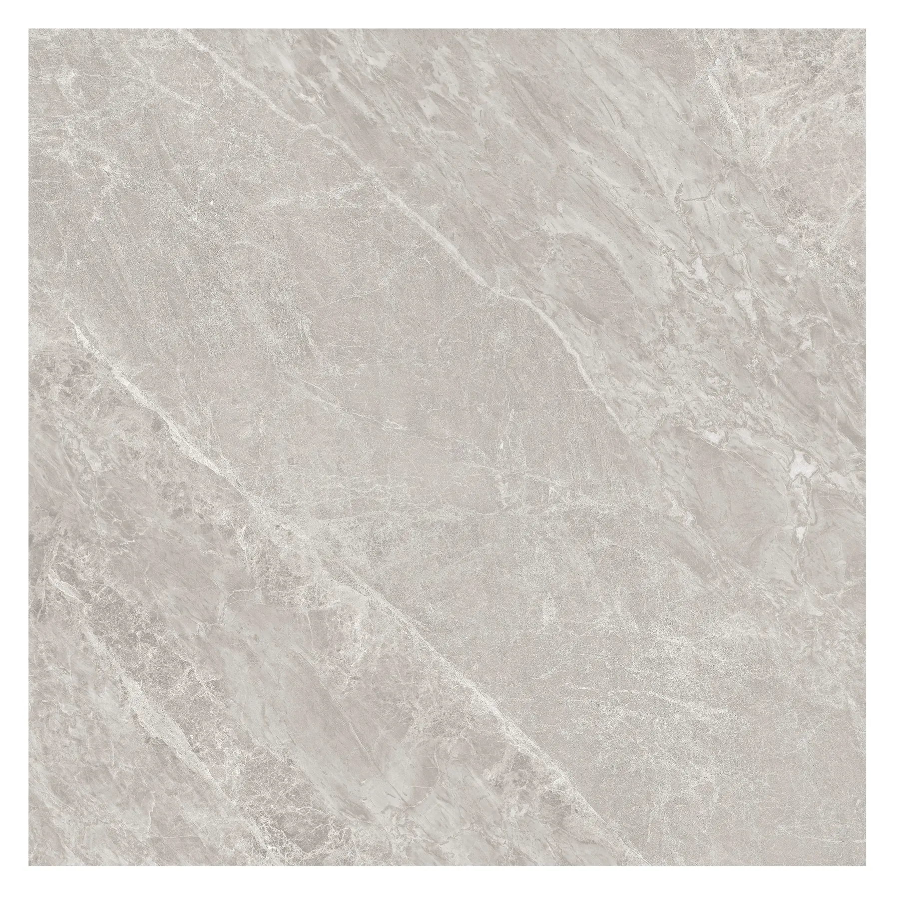Piso Cerâmico Marmorizado Polido Borda Reta Interno 83x83cm Columba Cinza Piso Forte