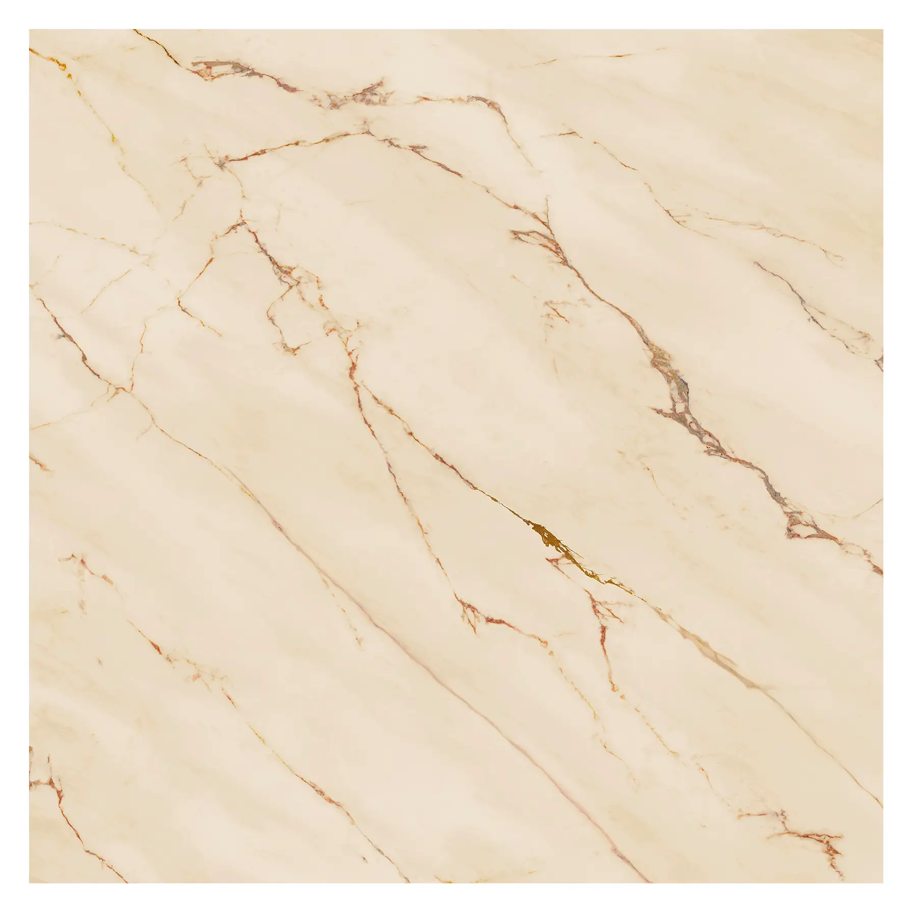 Piso Cerâmico Marmorizado Polido Borda Reta Interno 83x83cm Lua Bege Piso Forte