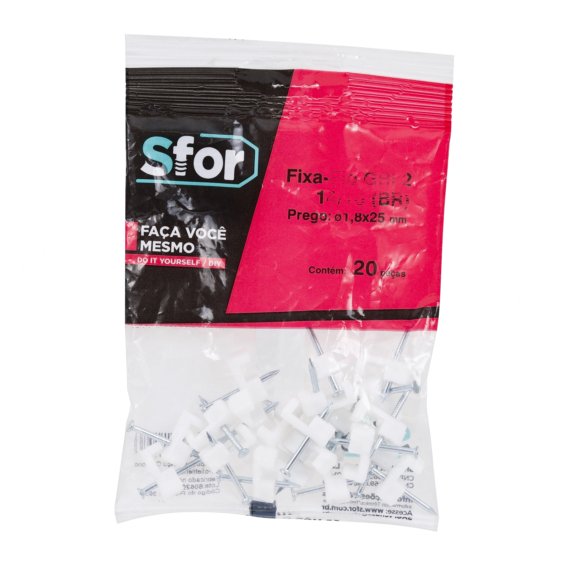 Fixa Fio 14/16 1,8x25 Branco com 20 Unidades Sforplast