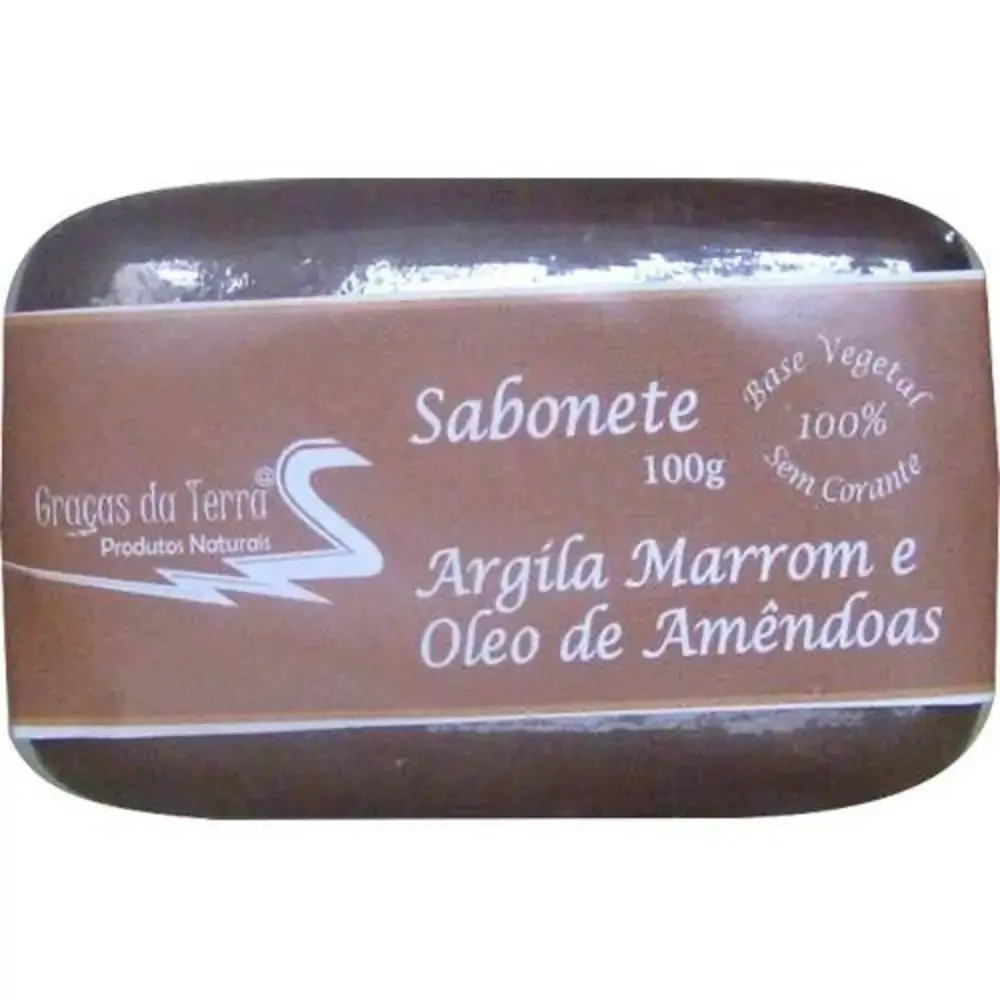 Sabonete De Argila Marrom E Oleo De Amendoas 100g Gracas Da Terra