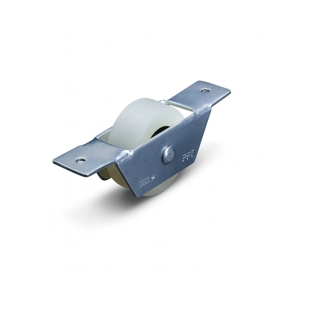Roldana Em Nylon 1 1/2" Lisa/reta C/ Suporte Aberto E Rolamento Porta Portao Jocec 046400