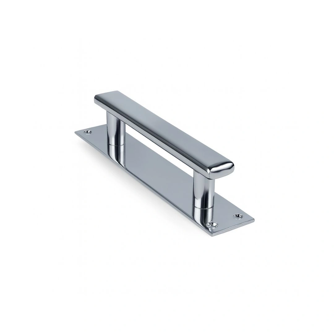 Puxador Em Aço 180mm Cromado Porta Portão Ferro Jocec 120106