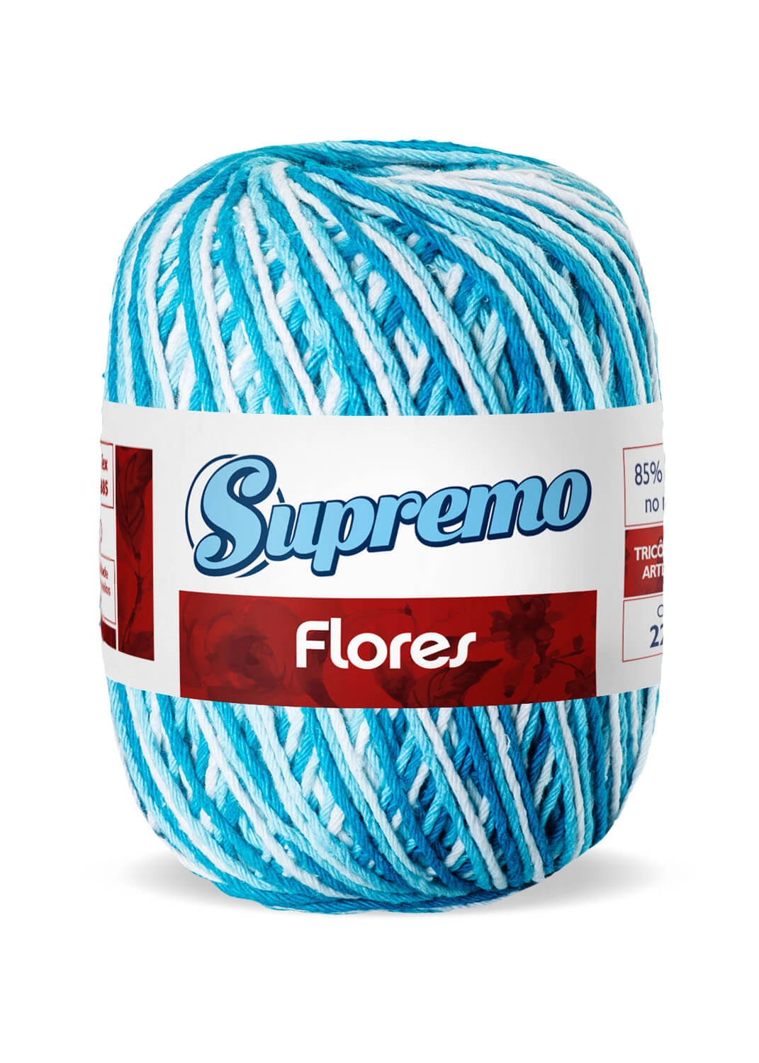 Novelo Supremo Flores 200g Bco Turq