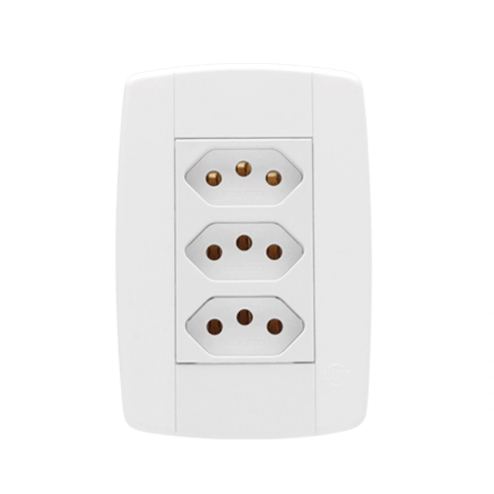 Tomada Tripla Lev 20a Com Placa 87124 Ilumi - Unico
