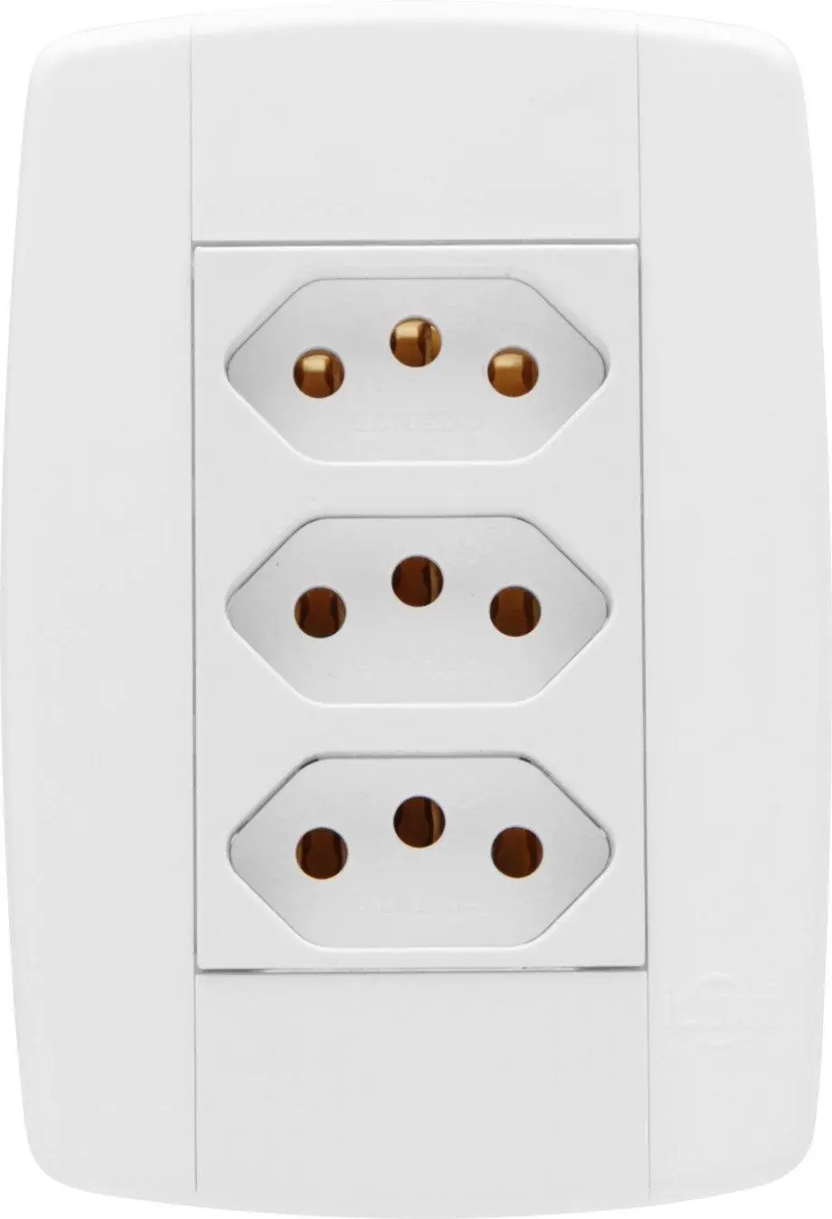 Tomada Elétrica Tripla Completa Branca 10a Linha Lev - Ilumi