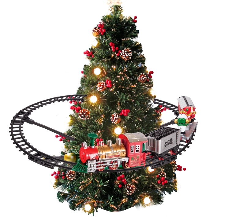 Trem Decorativo Natal Musical Movimento Led Ks7416 Rio Master