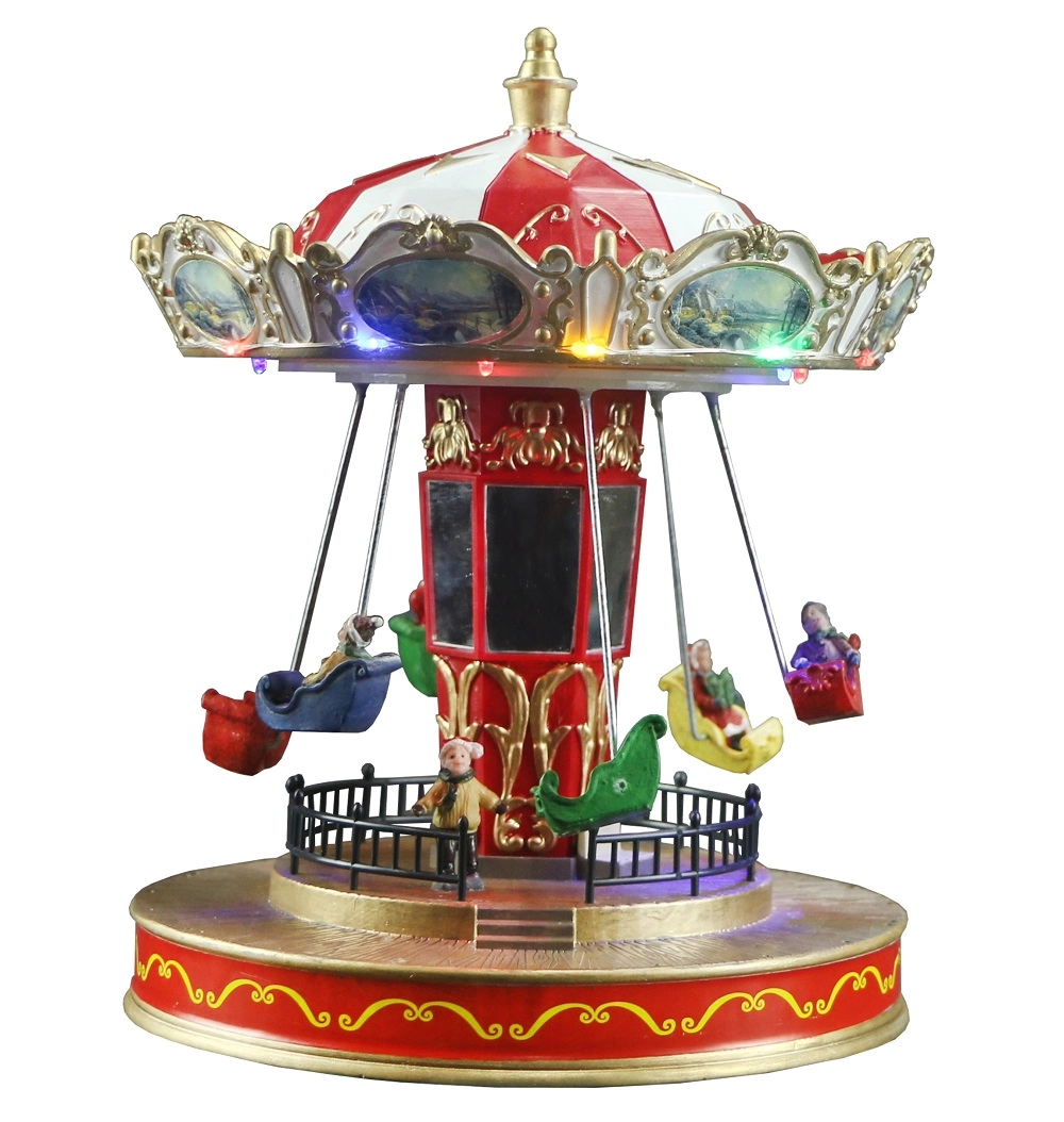 Carrosel Natalino Musical Movimento 6leds Jl7567 Rio Master