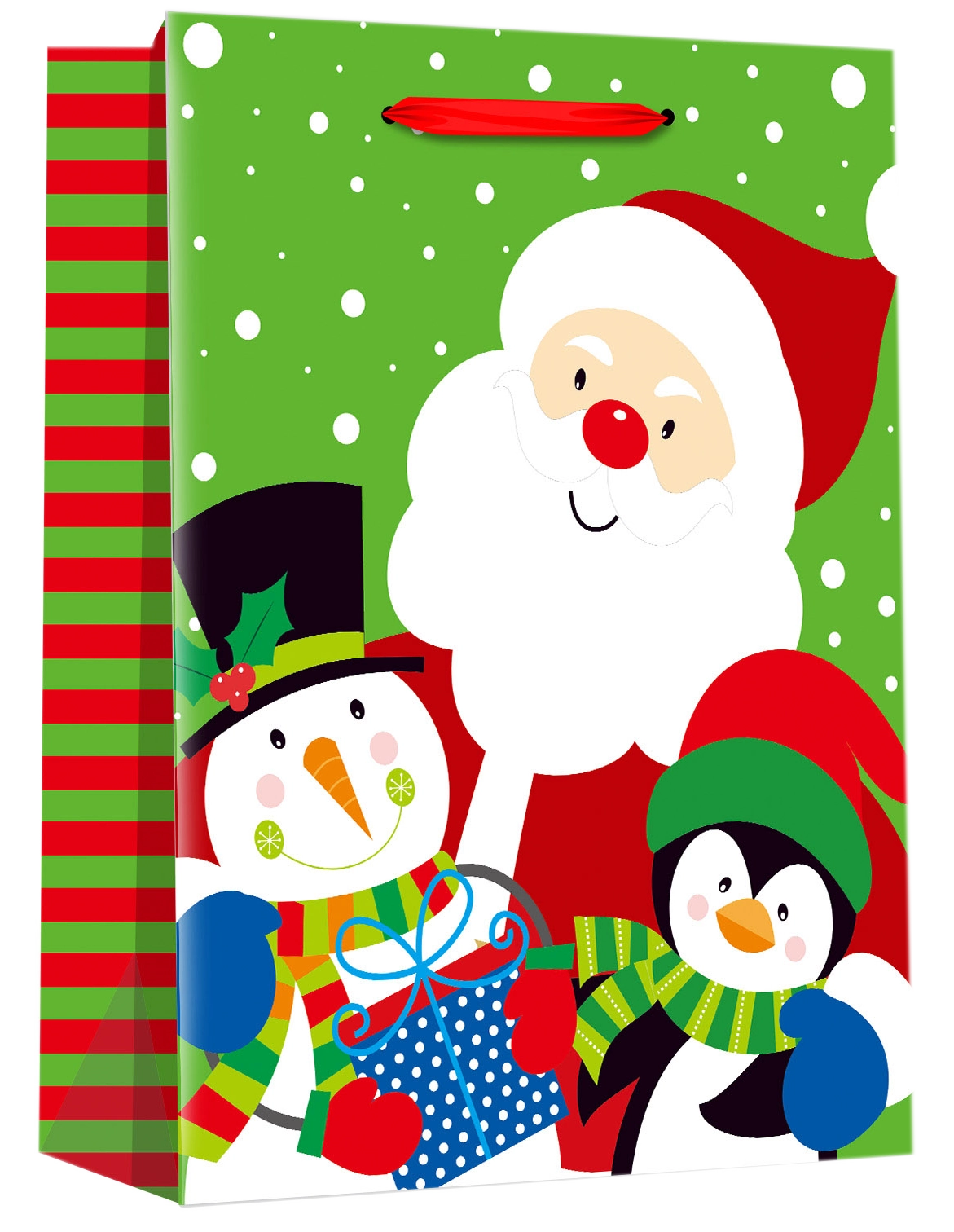 Sacola Papel Figuras Natalinas 19.5x8x23cm Rmt7678 Rio Master