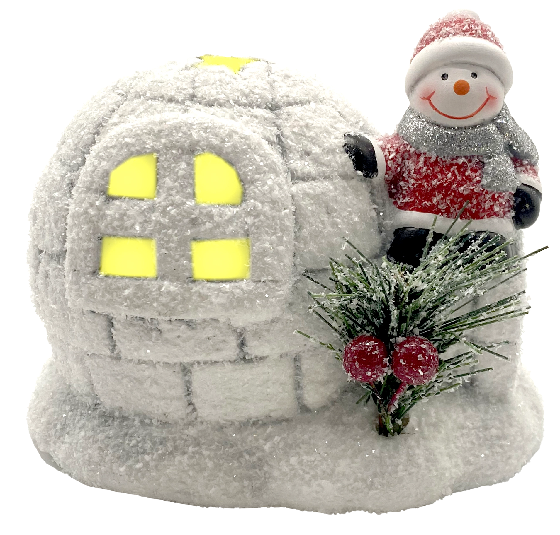 Enf.natalino Ceramica Iglu Boneco Led 14x10.7x10.8cm Dsx7758 Rio Master