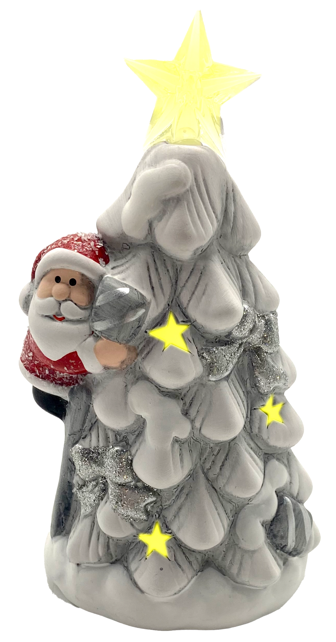 Enf.natalino Ceramica Arvore Estrela 2leds 8.8x7x15.5cm Dsx7771 Rio Master