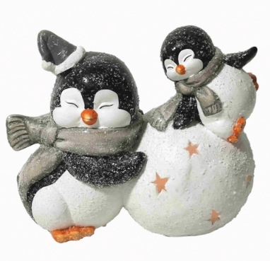 Enf Ceramica Pinguins Na Neve 1led Dny8358 Rio Master