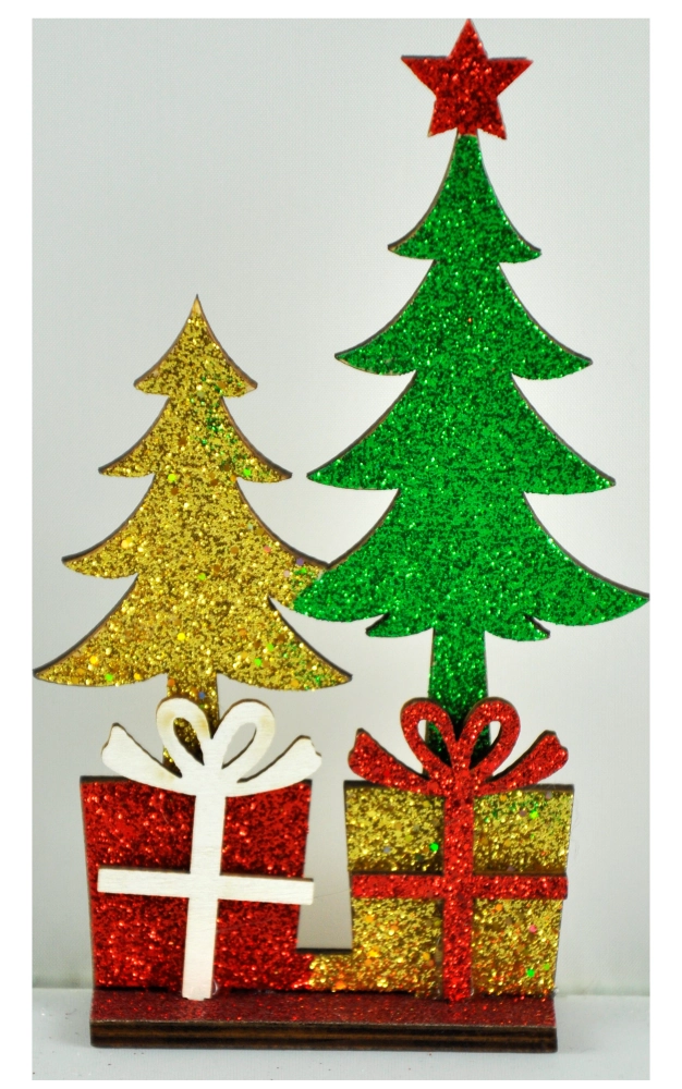 Enfeite Natal Mesa Arvore Presente 9x15cm Wf1234 Rio Master