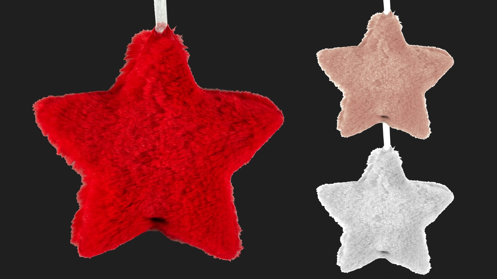 Pendente Estrela Pelucia 10cm C/ 2 Unidades