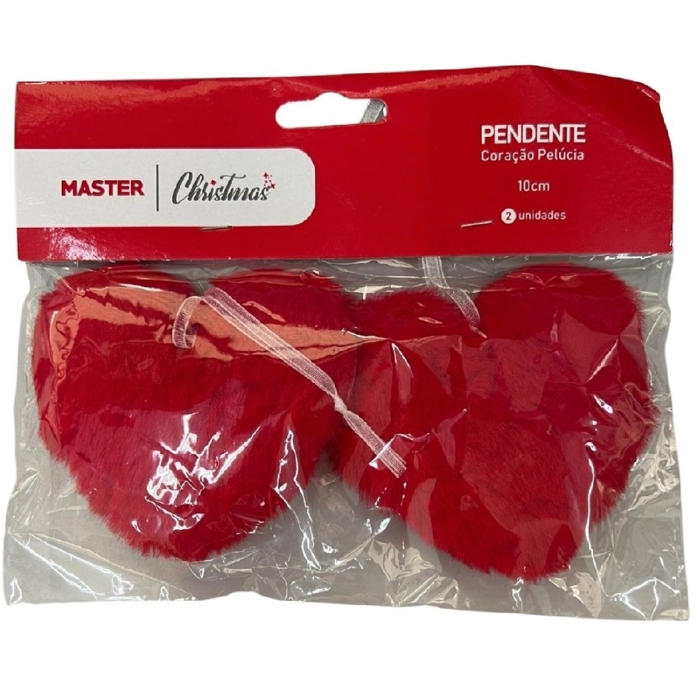 Pendente Coracao Pelucia 10cm C/2 Ref.wf1257