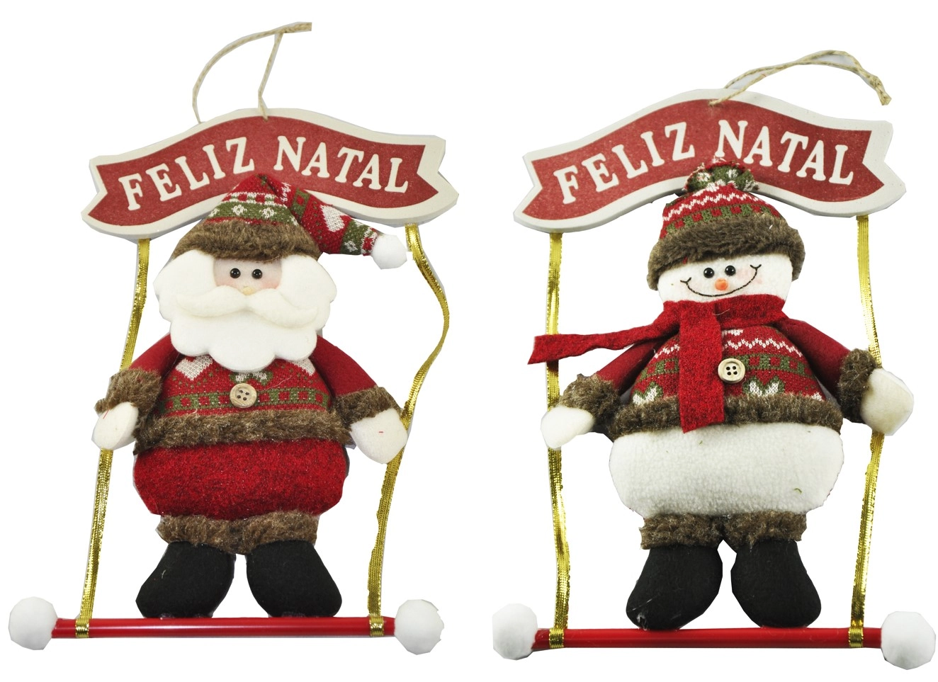 Guirlanda Placa Bonecos Natalinos 18x25cm Wfh1225 Rio Master