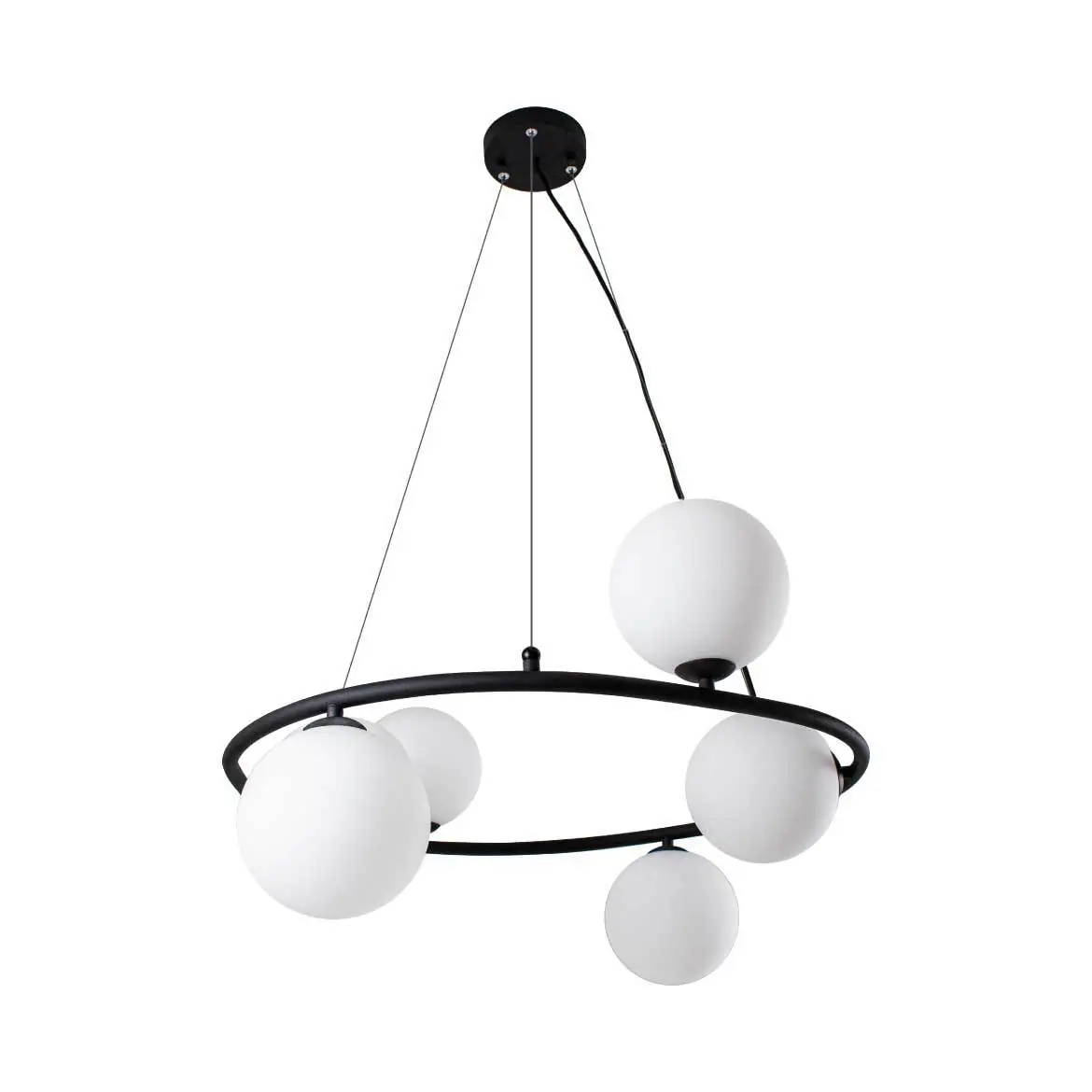 Pendente Grape Preto 6 Globos De Vidro Starlux Zr083 St2076