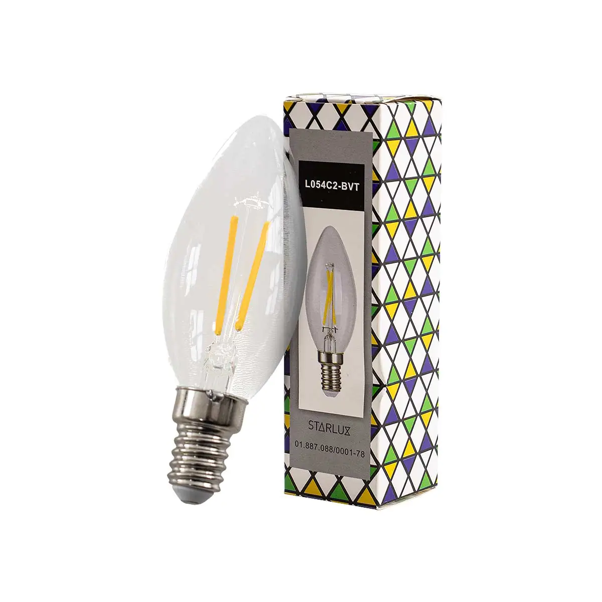 Lâmpada Led Vela 2w 2400k 180lm E14 Bivolt Irc80 L054c2-bvt Starlux St3149