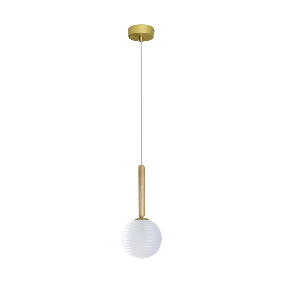 Pendente Eloa Zr136 Madeira Branco Globo Vidro 15cm P/ G9 Starlux St2603
