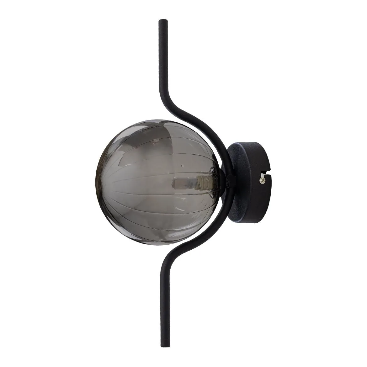 Arandela Malu Preto Fosco Zr129 15xh44cm P/g9 Globo Vidro Starlux St2597