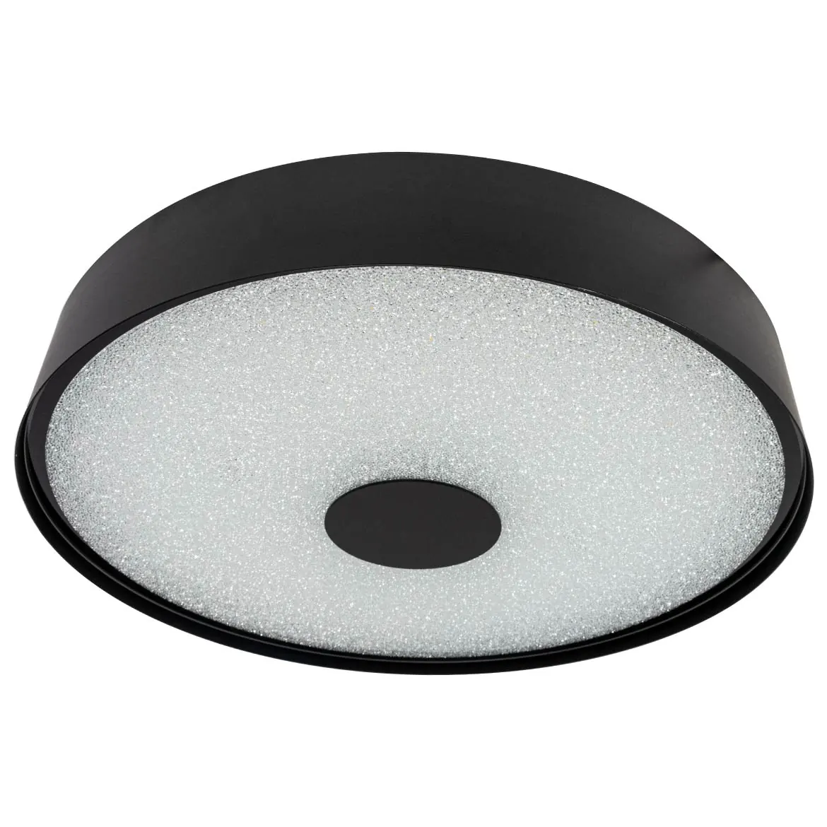 Plafon Zeus Preto Led 40w 50cm Com Cristal St1739