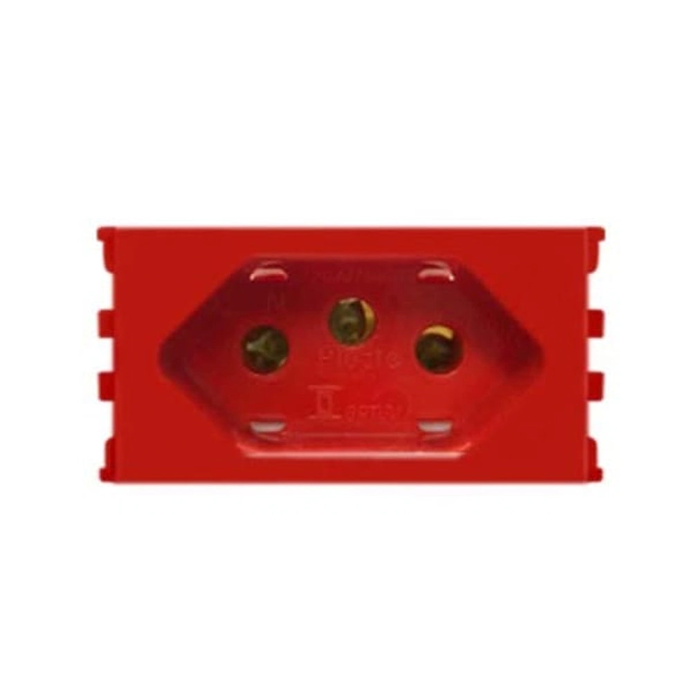 Módulo Tomada Vermelha 2p+t 20a 250v S/ Placa Caprice Pluzie