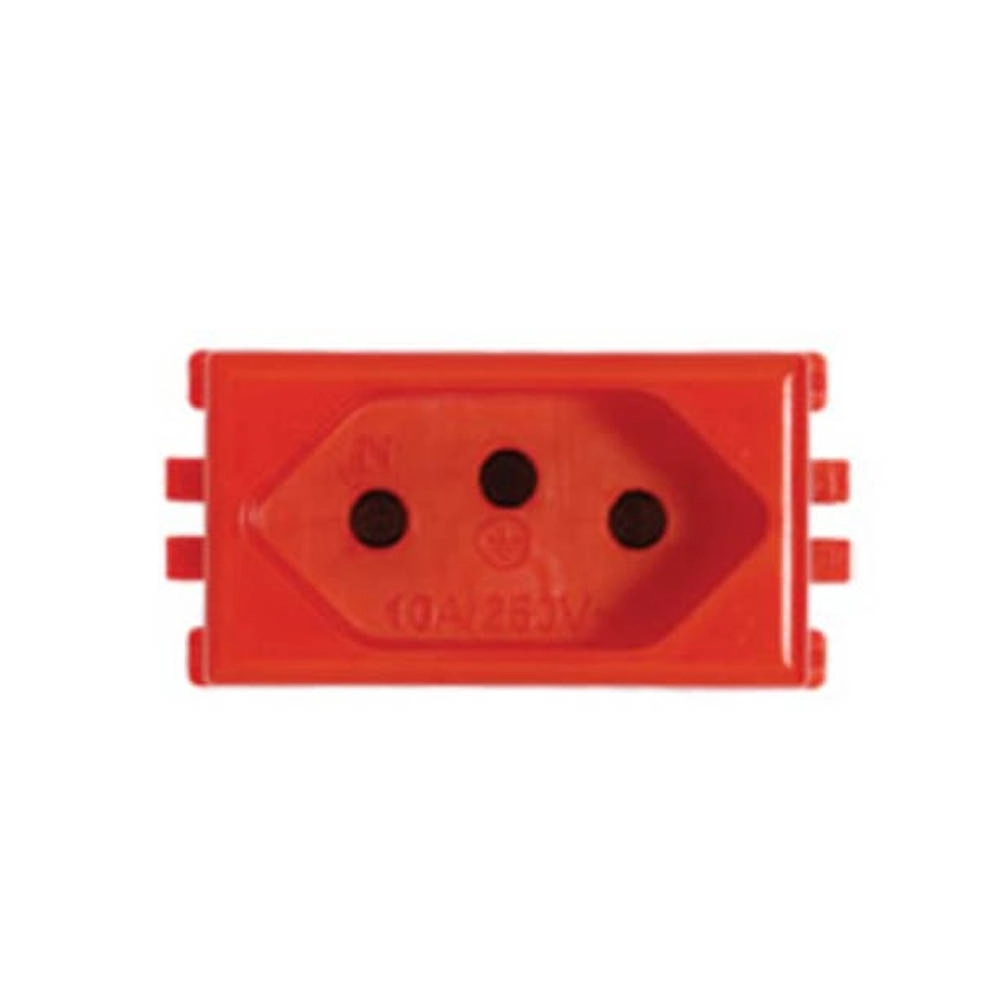 Módulo Tomada Vermelha 2p+t 10a Sem Placa Pluzi Pluzie Vermelho