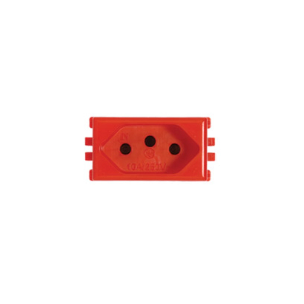 Modulo Para Tomada 10/20a 250v Vermelho Pluzie