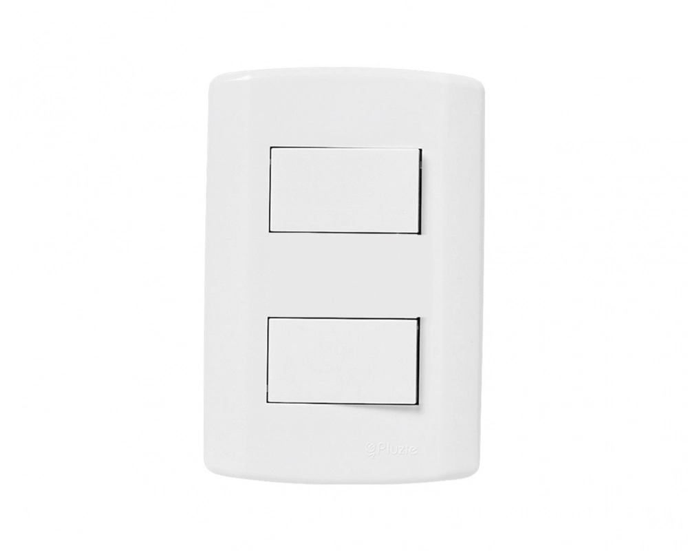 Interruptor Pluzi Modular 2 Teclas Simples C-placa