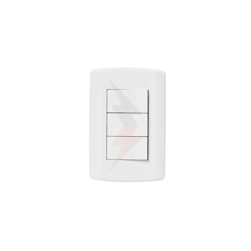 Interruptor Com 2 Teclas Simples E 1 Tecla Paralela Com Placa 4x2 Branco