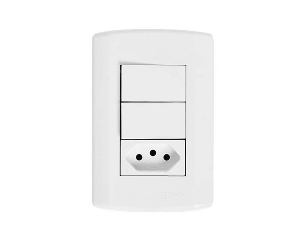 Interruptor Pluzi Modular 2 Teclas Simp+tom 2p+t10a C-placa