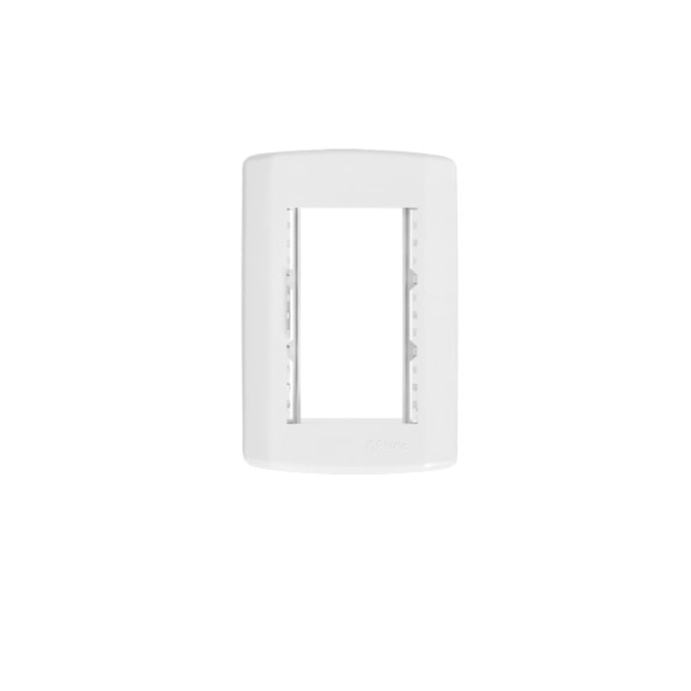 Placa 4x2 Para 3 Modulos Branca Com Suporte Pluzie