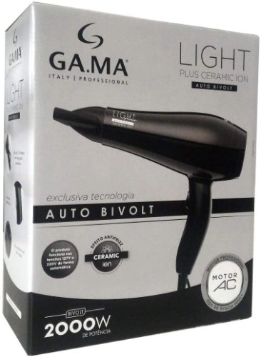 Secador Gama light Plus Ceramic Ion 2.000W Preto - Bivolt