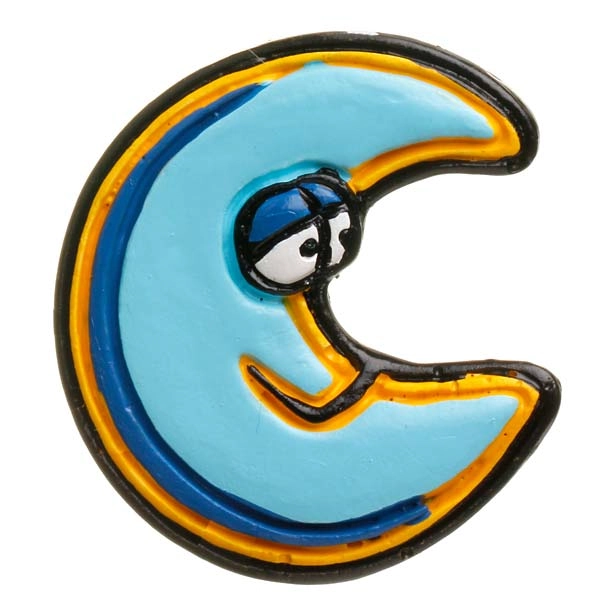 Puxador para Móveis Infantil Lua Azul Resina Colorido Chiquita Bacana