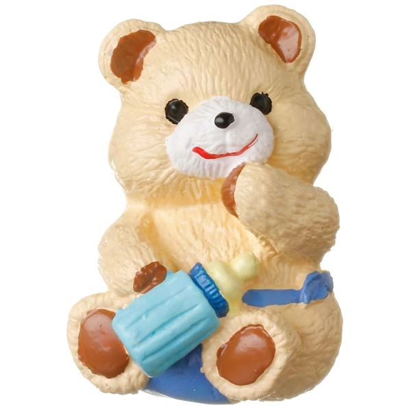 Puxador para Móveis Infantil Urso Mamadeira Azul Resina Colorido Chiquita Bacana