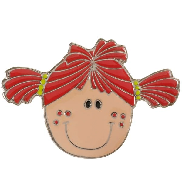 Puxador para Móveis Infantil Chiquinha Ruiva Zamac Cromado Colorido Chiquita Bacana