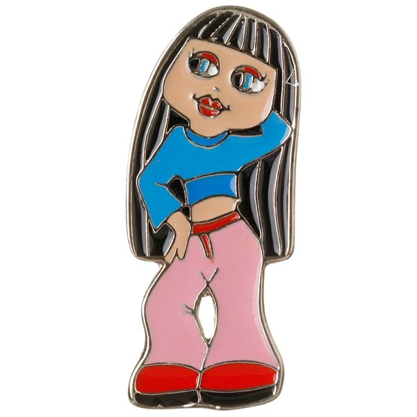 Puxador para Móveis Infantil Menina Teen Morena Zamac Cromado Colorido Chiquita Bacana