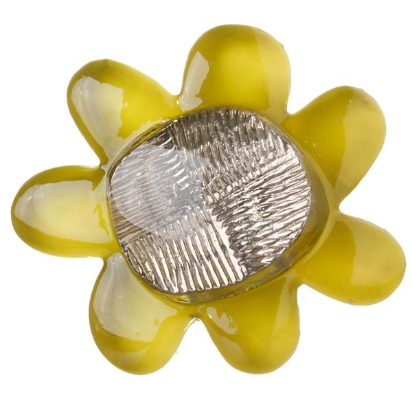 Puxador para Móveis Infantil Flor Verde Resina Colorido Chiquita Bacana