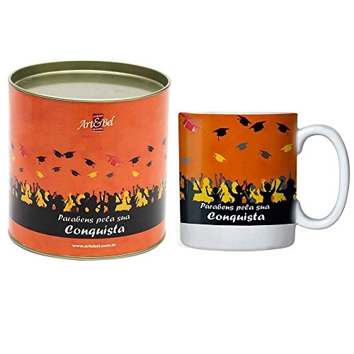 Caneca Porcelana Artebel Parabens Pela Conquista