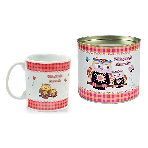 Caneca Porcelana Artebel Mae Coruja/tubete