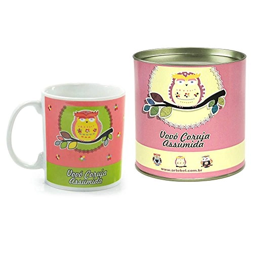 Caneca Porcelana Artebel Vovo Coruja/tubete