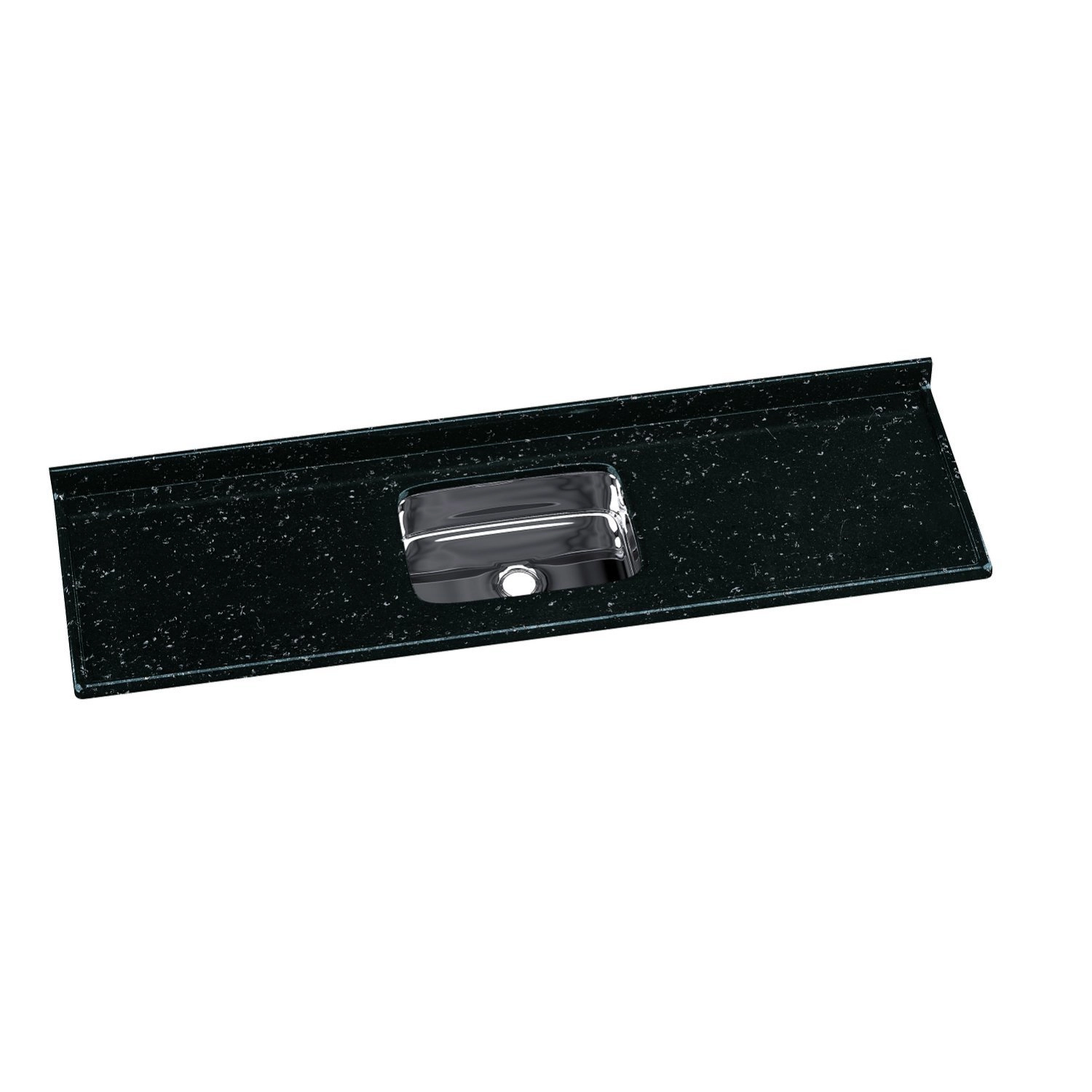 Pia Para Cozinha Em Mármore Sintético Com Cuba Em Aço Inox 180cmx55cm