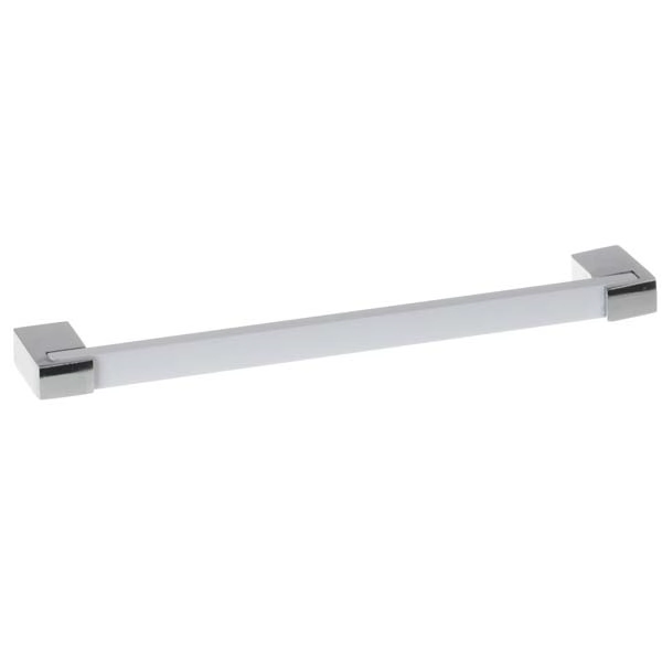 Puxador para Móveis Alça 192mm Alumínio Cromado Branco Pauma