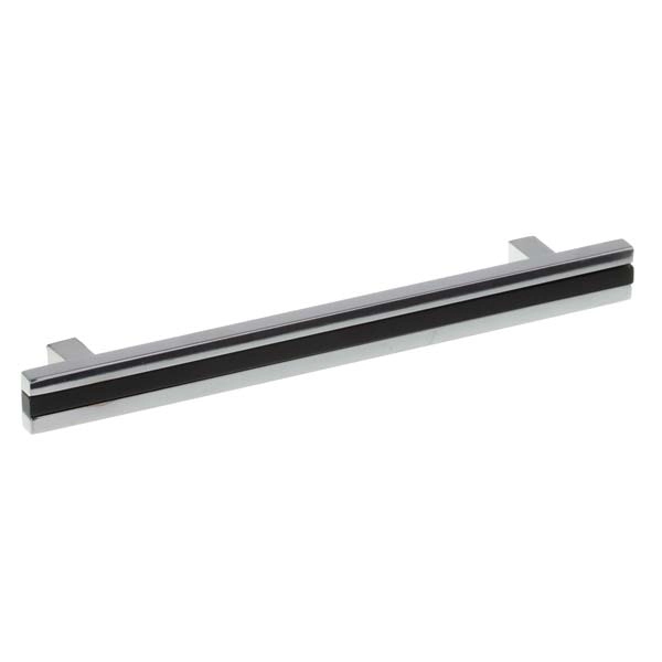Puxador para Móveis Alça 256mm Alumínio Cromado Preto Pauma