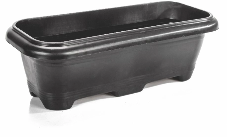 Floreira Erca Plast Preta Retang Ref 1376