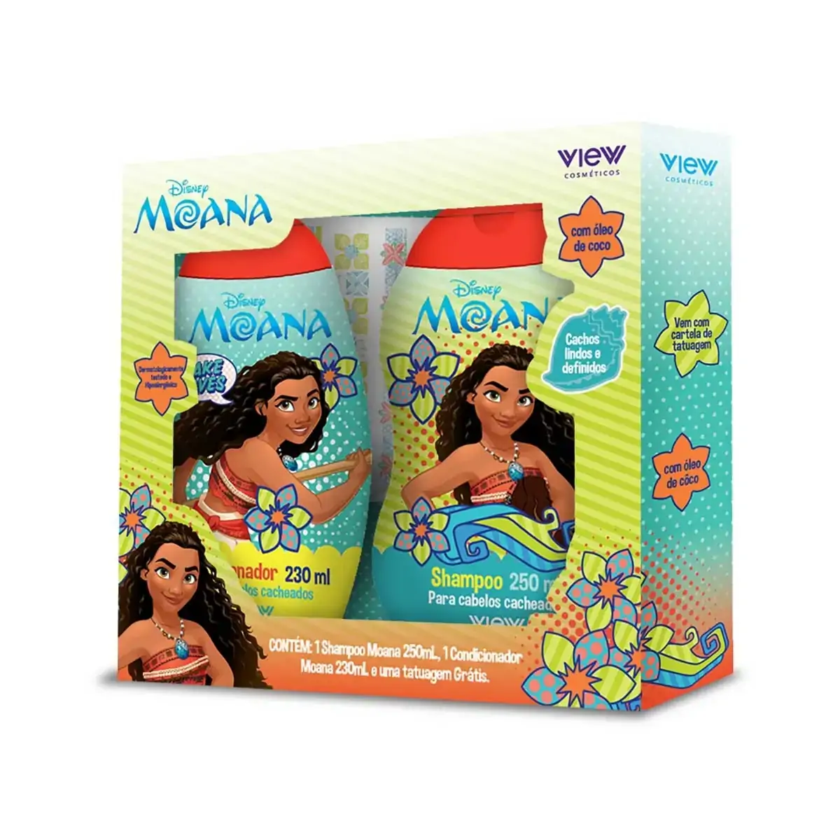 Kit Com Shampoo E Condicionador Cachos MOANA 250 e 230ml