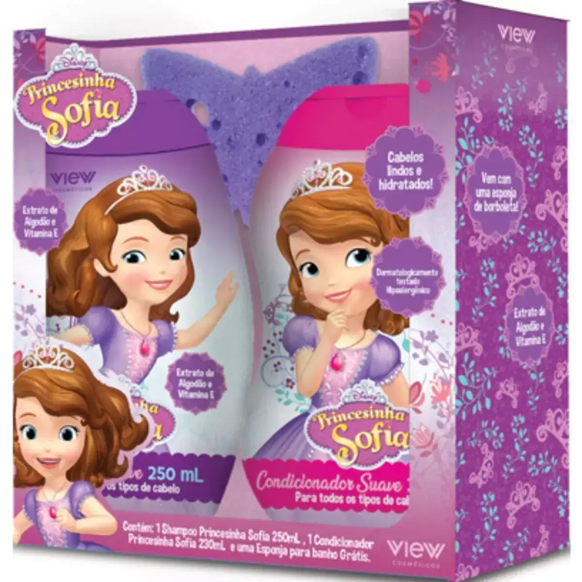 Kit Com Shampoo E Condicionador Princesinha Sofia 250 e 230ml